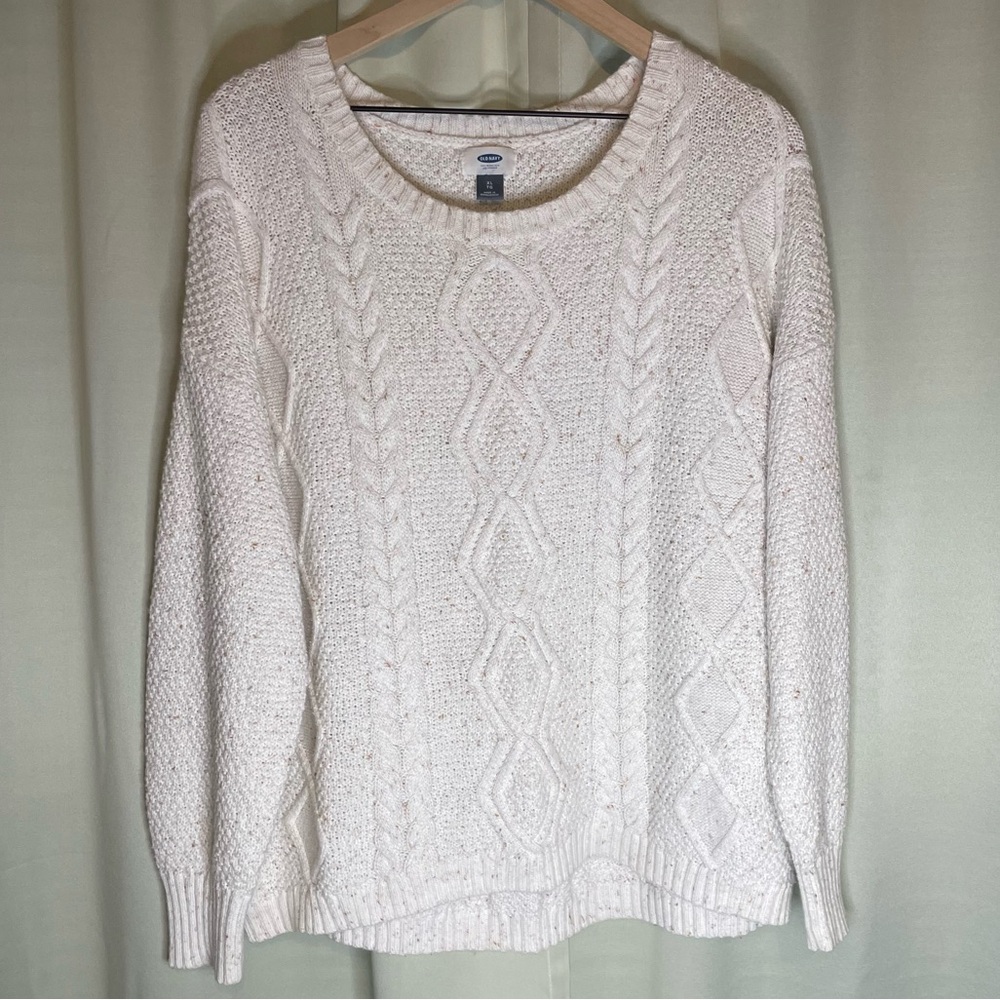 Old Navy Confetti Cream Slightly Cropped 2016 Era Sweater